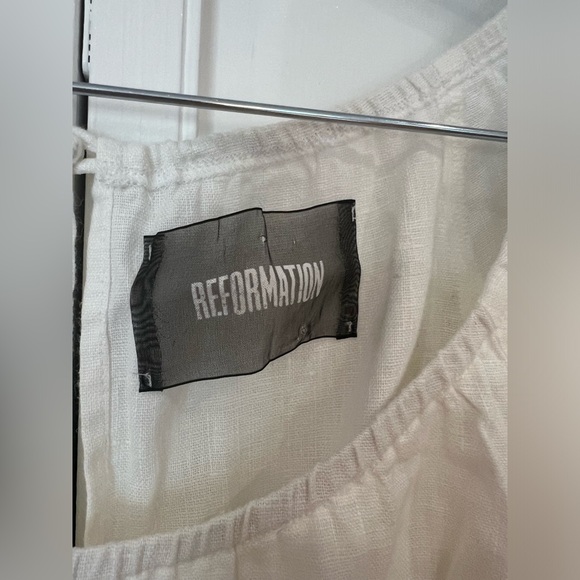 EUC Reformation Linen Puff Sleeve Dress - Picture 2 of 5